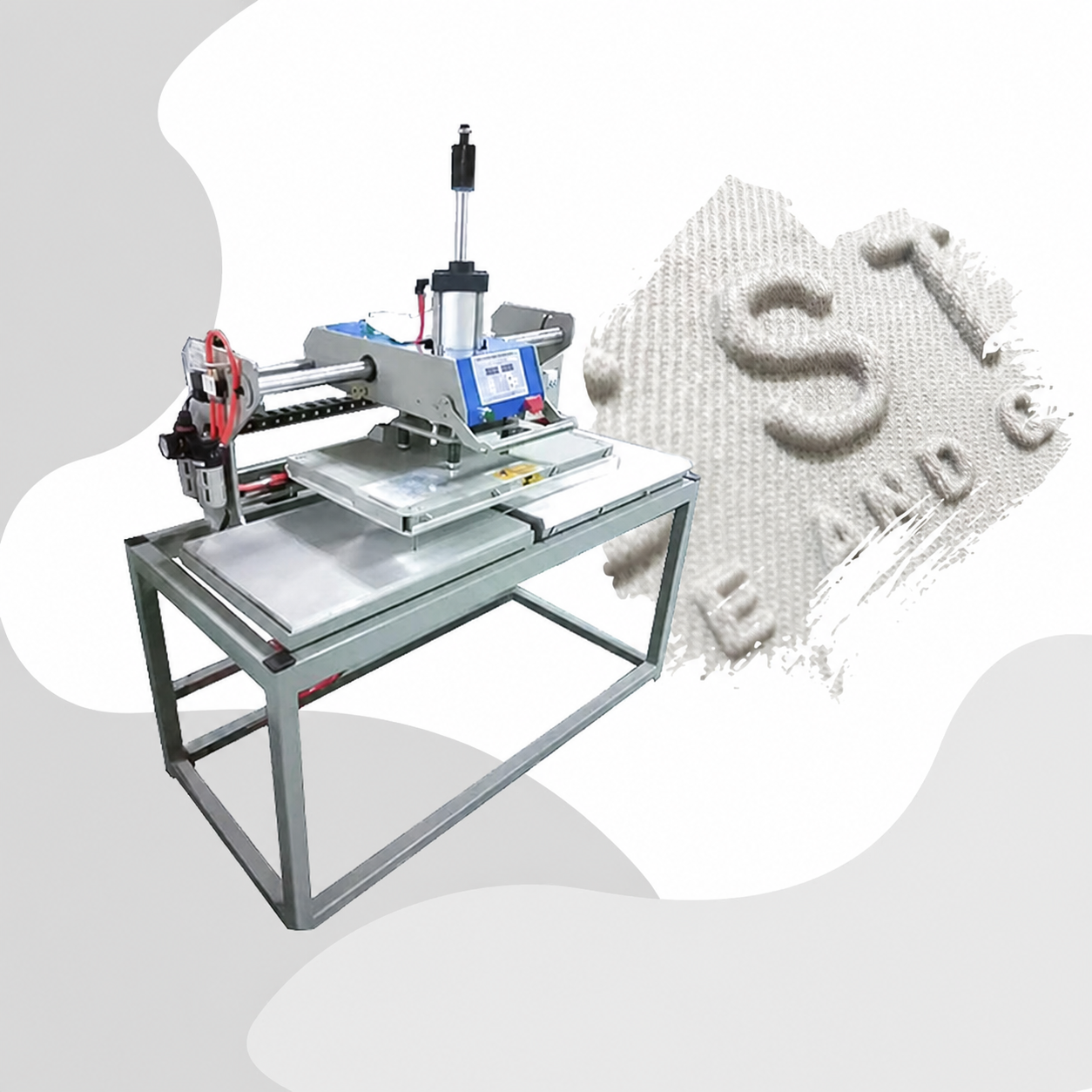 Automatic Hydraulic High Temperature T Shirt 3D Logo Embossing Machine