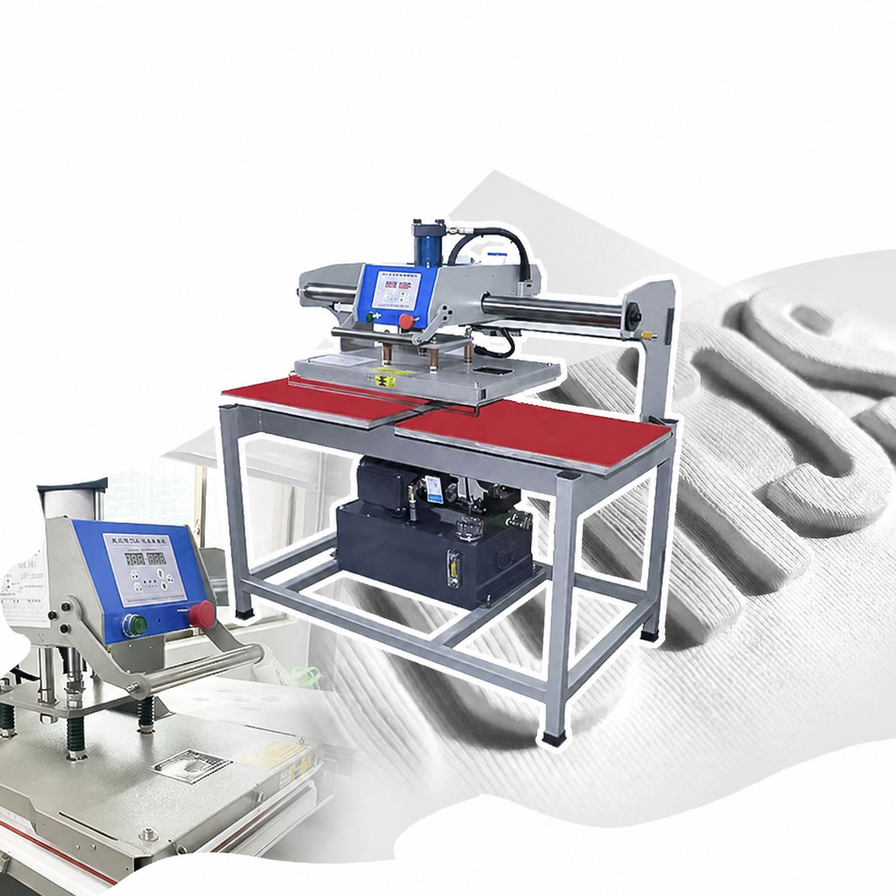 Automatic Hydraulic High Temperature T Shirt 3D Logo Embossing Machine