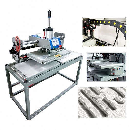 T-shirt Embossing Automatic Hydraulic Clothes Emboss Print Soft Silicone Logo Pressing Machinery