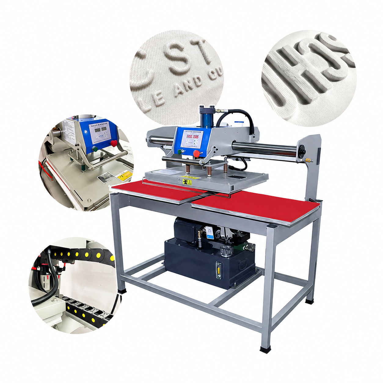 T-shirt Embossing Automatic Hydraulic Clothes Emboss Print Soft Silicone Logo Pressing Machinery