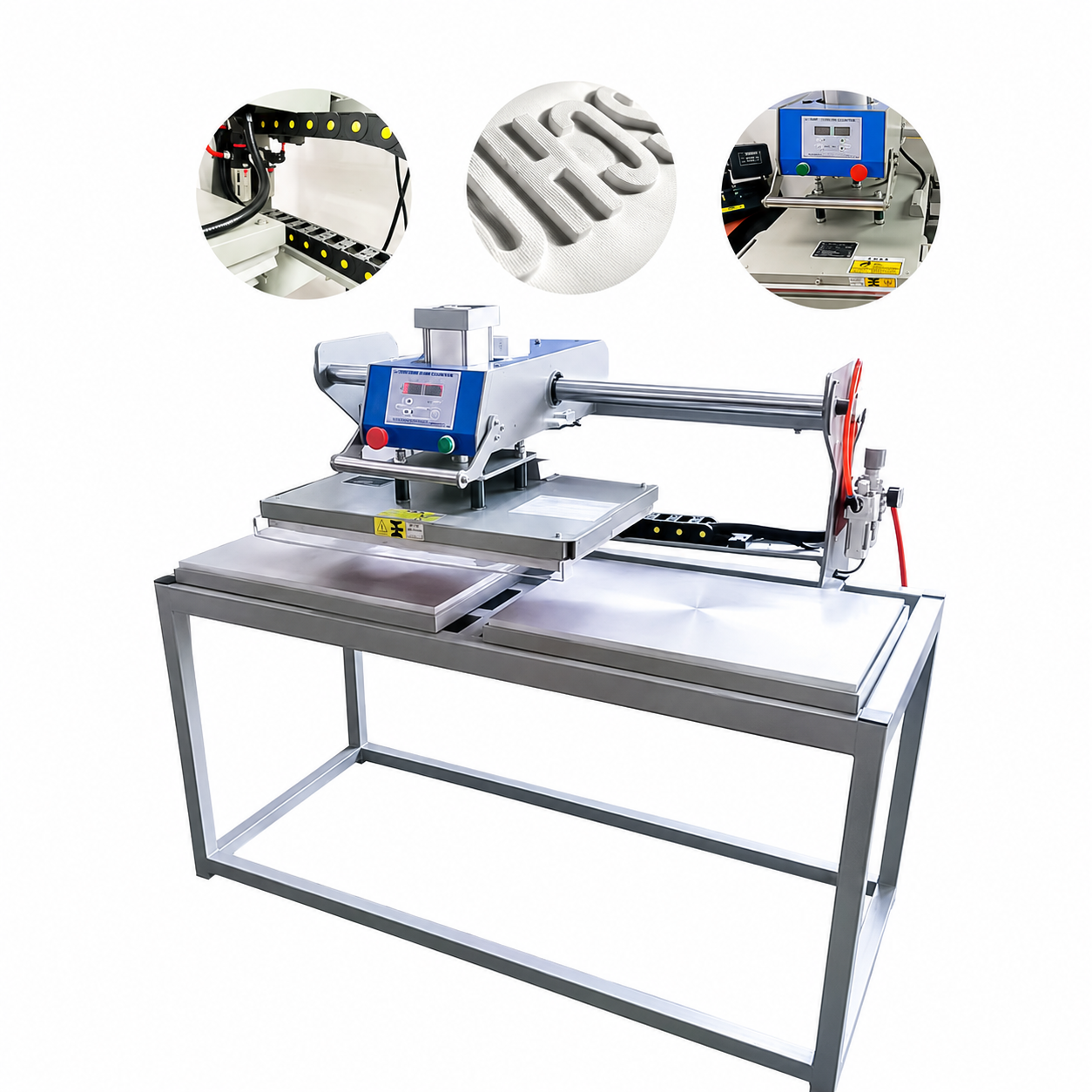 T-shirt Embossing Automatic Hydraulic Clothes Emboss Print Soft Silicone Logo Pressing Machinery