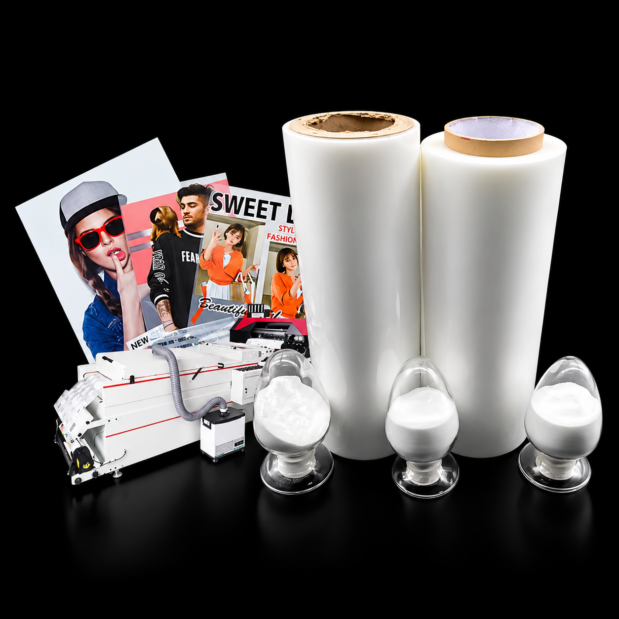 White TPU Hot Melt Powder for DTF Heat Transfer Printer